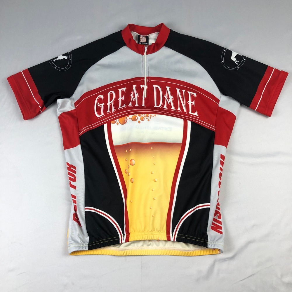 Savi Customs The Great Dane Pub Brewing Co Cycling Jersey Mens Large Wisconsin